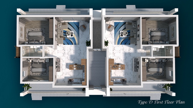 Four Seasons Life 2 2+1 Apartment First Floor plan Sea Swan 3
